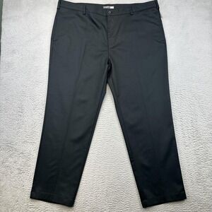 Van Heusen Flex Pants Mens 44x30 Black Straight Fit Comfort Dress Trousers‎ NWT